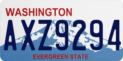 WA license plate AXZ9294