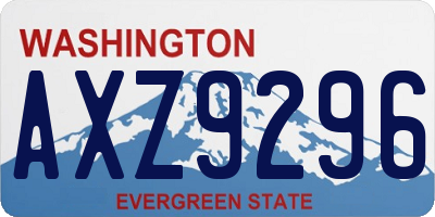 WA license plate AXZ9296