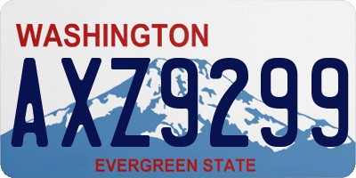 WA license plate AXZ9299
