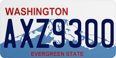 WA license plate AXZ9300