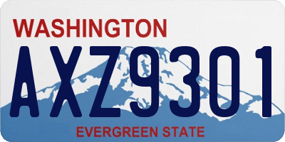WA license plate AXZ9301