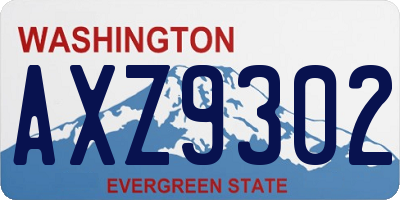 WA license plate AXZ9302