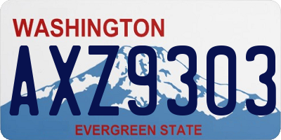WA license plate AXZ9303