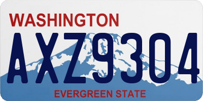 WA license plate AXZ9304