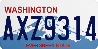 WA license plate AXZ9314