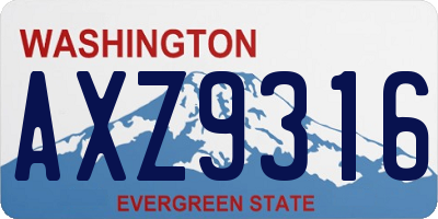 WA license plate AXZ9316