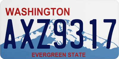 WA license plate AXZ9317