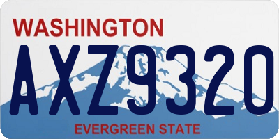 WA license plate AXZ9320