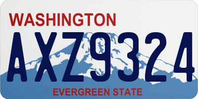 WA license plate AXZ9324