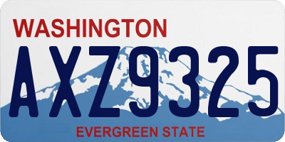 WA license plate AXZ9325