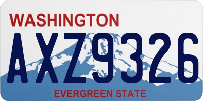 WA license plate AXZ9326