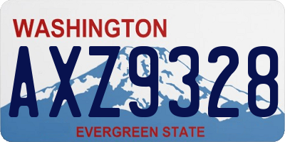 WA license plate AXZ9328