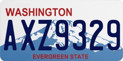 WA license plate AXZ9329