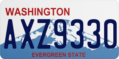 WA license plate AXZ9330