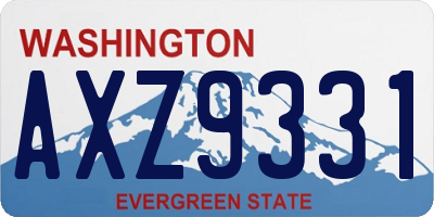 WA license plate AXZ9331
