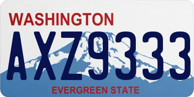 WA license plate AXZ9333