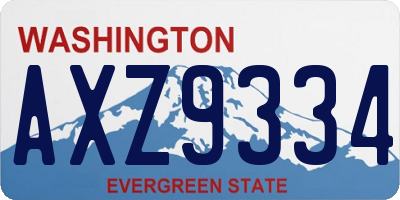 WA license plate AXZ9334