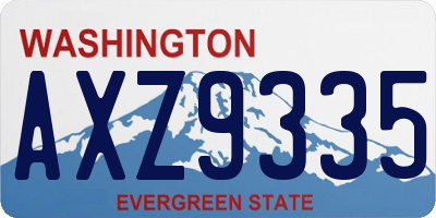 WA license plate AXZ9335