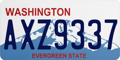 WA license plate AXZ9337