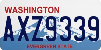 WA license plate AXZ9339