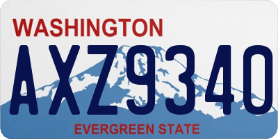 WA license plate AXZ9340