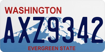 WA license plate AXZ9342