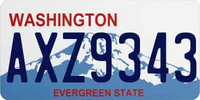 WA license plate AXZ9343