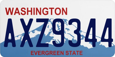 WA license plate AXZ9344