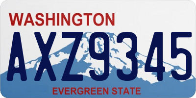 WA license plate AXZ9345