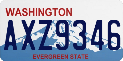 WA license plate AXZ9346