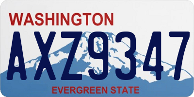 WA license plate AXZ9347