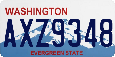 WA license plate AXZ9348