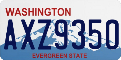 WA license plate AXZ9350