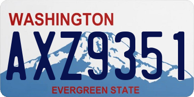WA license plate AXZ9351