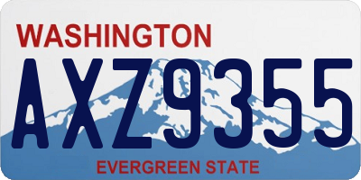 WA license plate AXZ9355