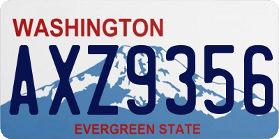 WA license plate AXZ9356
