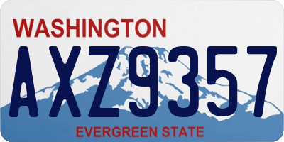 WA license plate AXZ9357