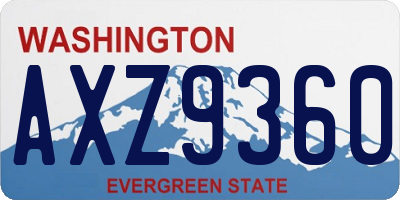 WA license plate AXZ9360