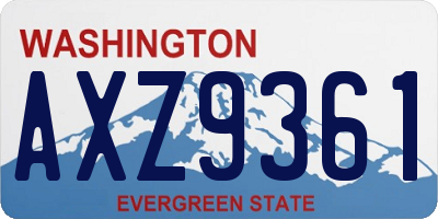 WA license plate AXZ9361