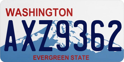 WA license plate AXZ9362