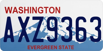 WA license plate AXZ9363