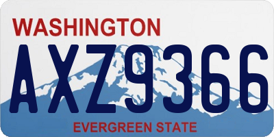 WA license plate AXZ9366