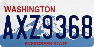 WA license plate AXZ9368