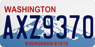 WA license plate AXZ9370