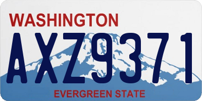 WA license plate AXZ9371