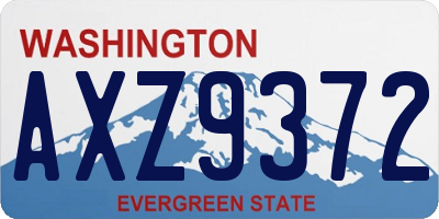 WA license plate AXZ9372