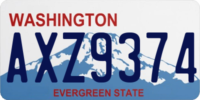 WA license plate AXZ9374