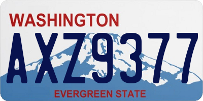 WA license plate AXZ9377