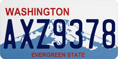 WA license plate AXZ9378