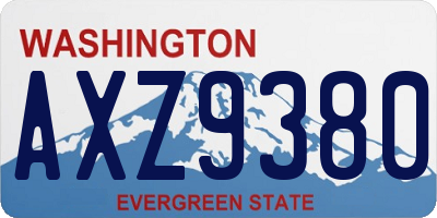 WA license plate AXZ9380